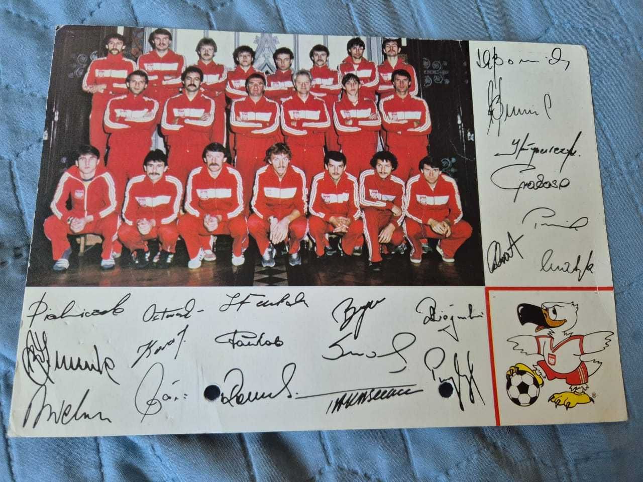 Pocztówka Autografy Polska  Boniek Smolarek Furtok Gratis Real Madryt