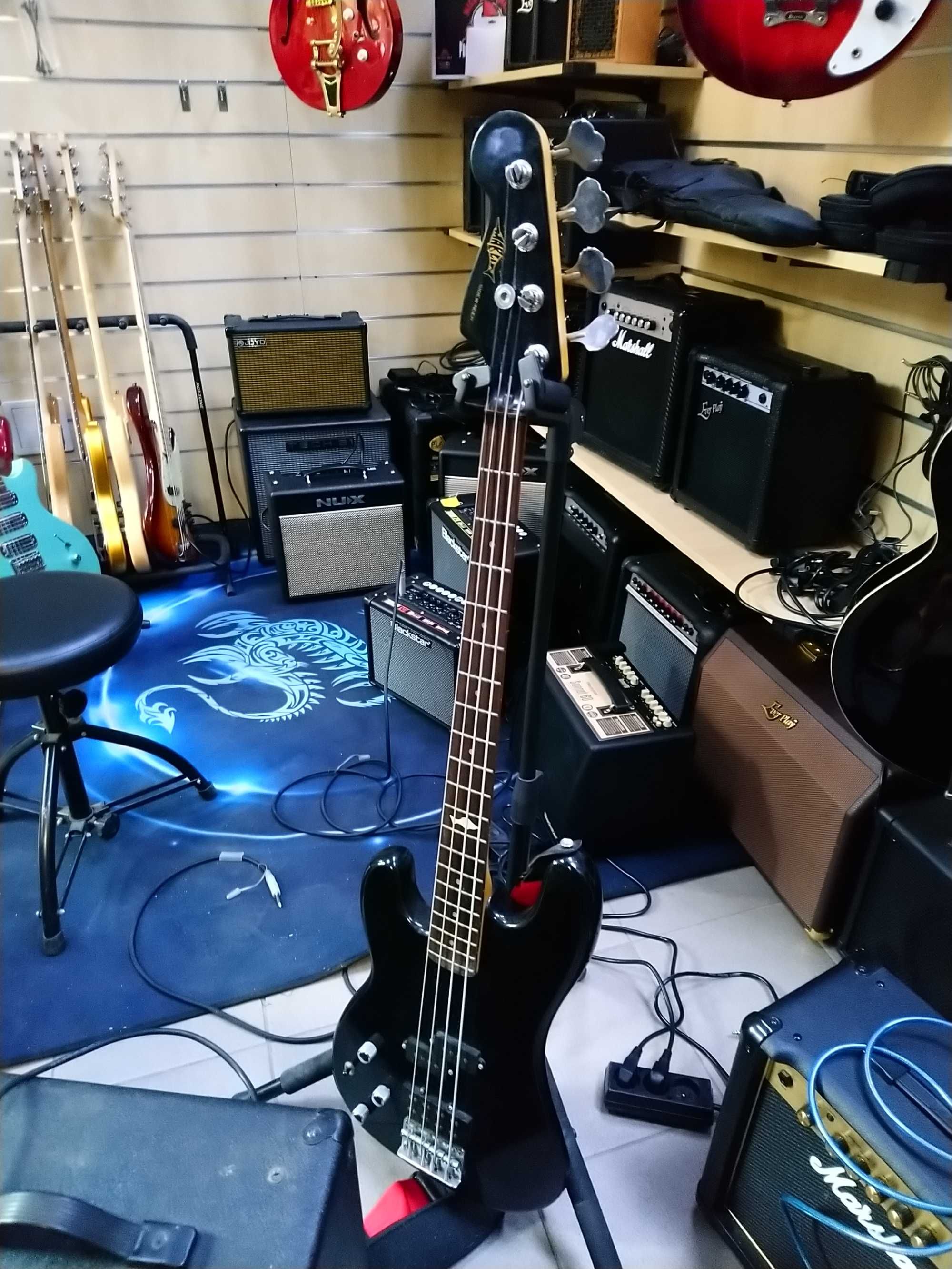Gitara Basowa Leworęczna Marlin Sidewinder + Marshall MB30