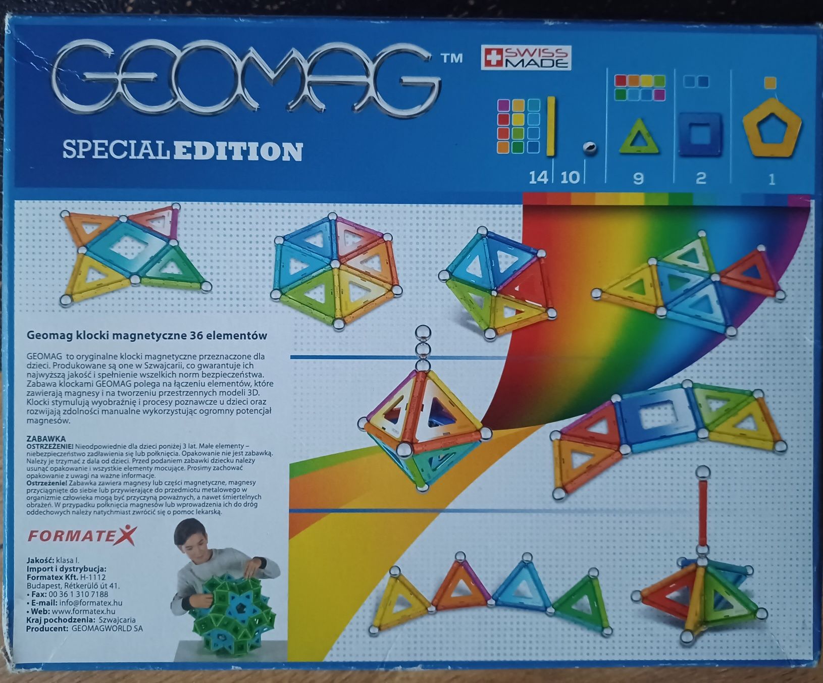 Zestaw Geomag Rainbow Special Edition 36 elementów Klocki Magnetyczne