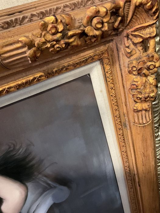 Quadro oleo tela of a lady 84x114 cm