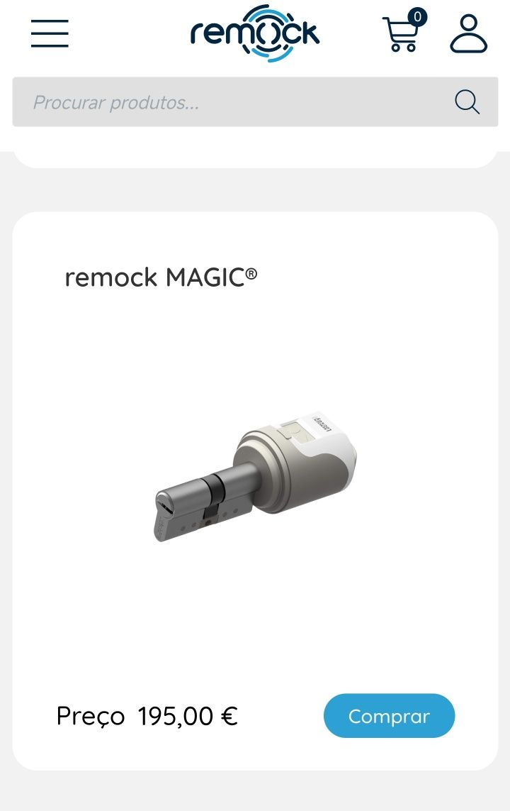 Fechadura/Cilindro BLUETOOTH/AUTOMÁTICA REMOCK LOCKEY 35X35 + 5 CHAVES