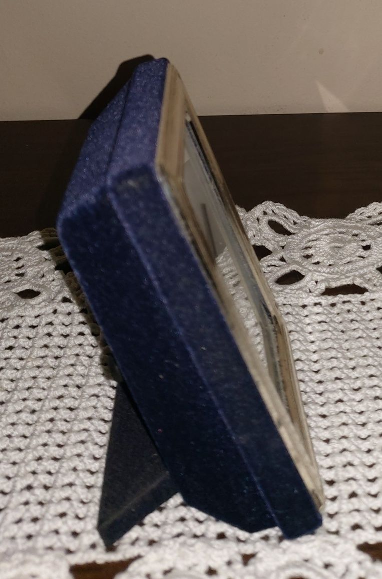 Moldura/espelho Bodas de Prata e Relógio em prata.