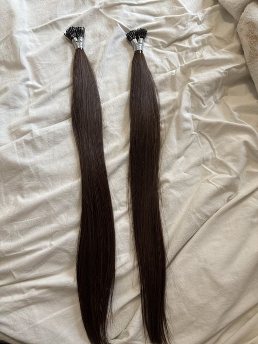 Włosy naturalne 53 cm 100gram premium nano ringi keratyna