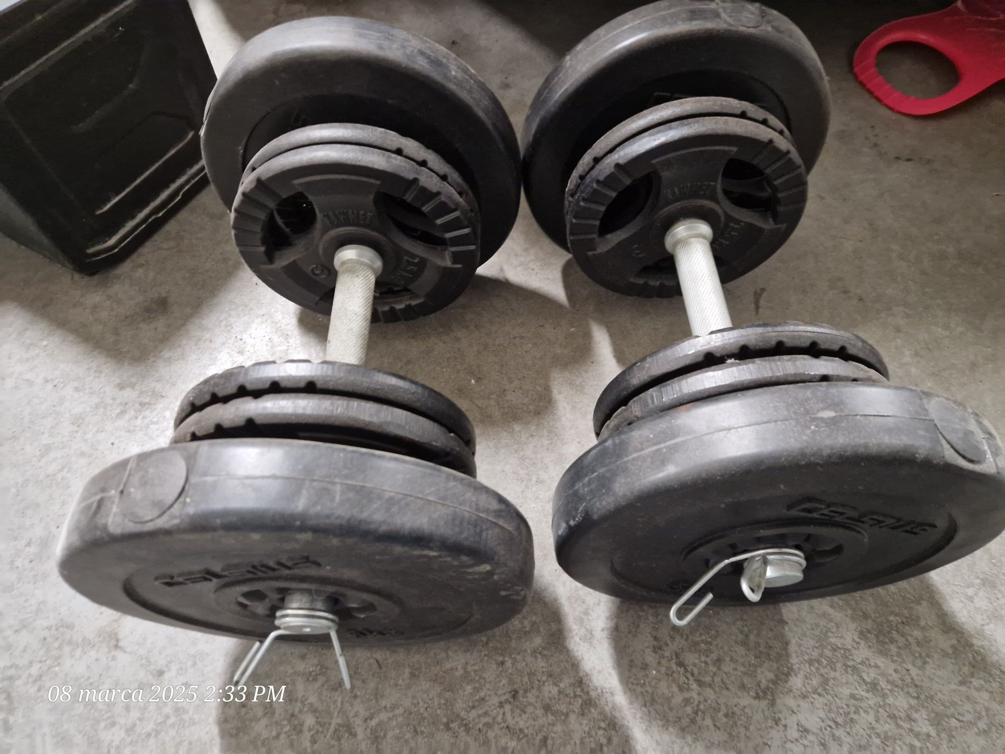 Hantle Kawmet + ławeczka zestaw, 22,5 kg x2,