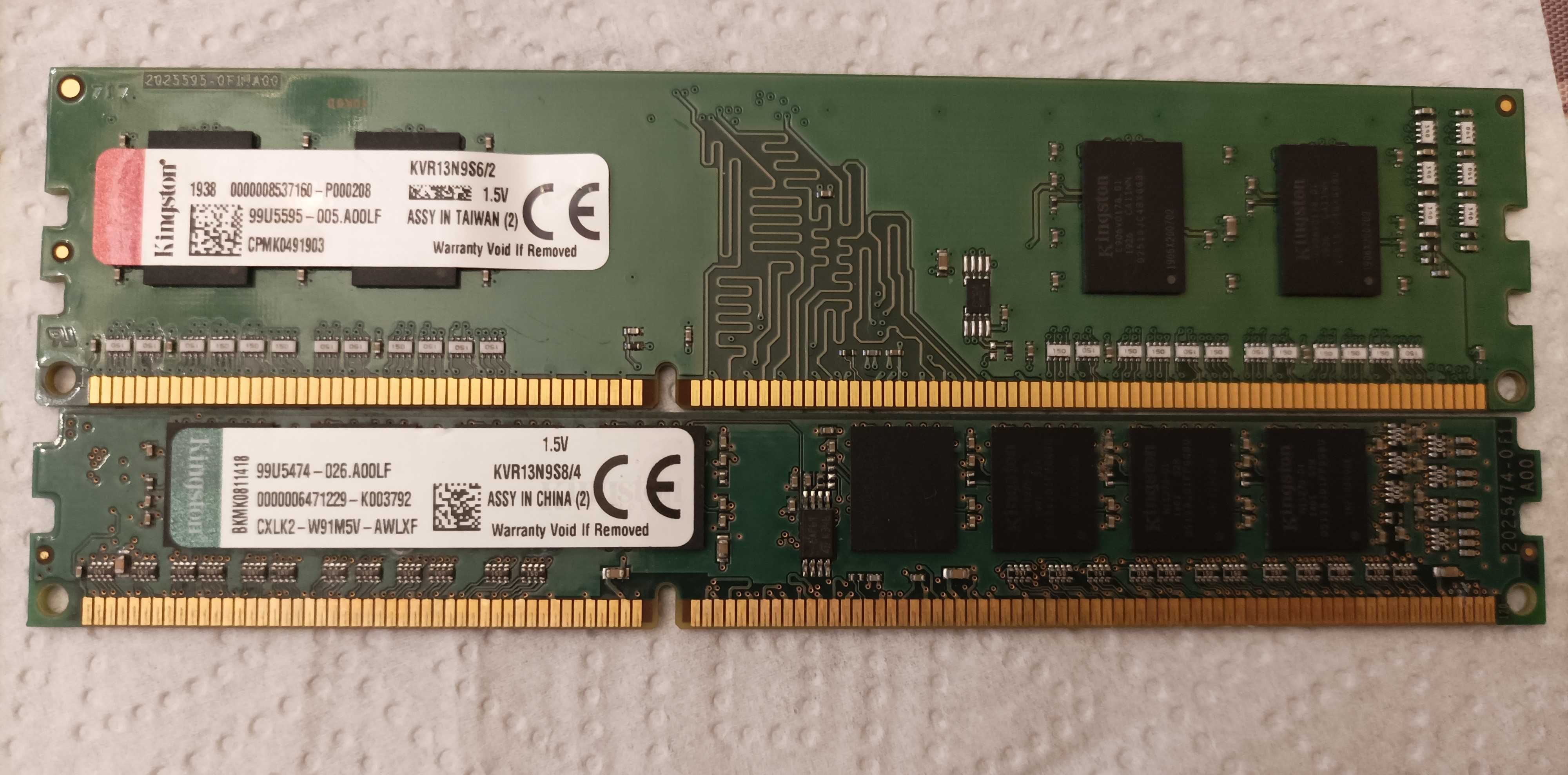 Memórias Kingston DDR3/ 2 e 4 GB