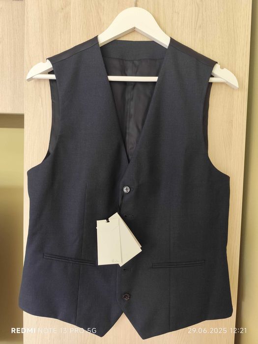 Kamizelka garniturowa granatowa Mango, nowa, rozmiar 48, slim fit