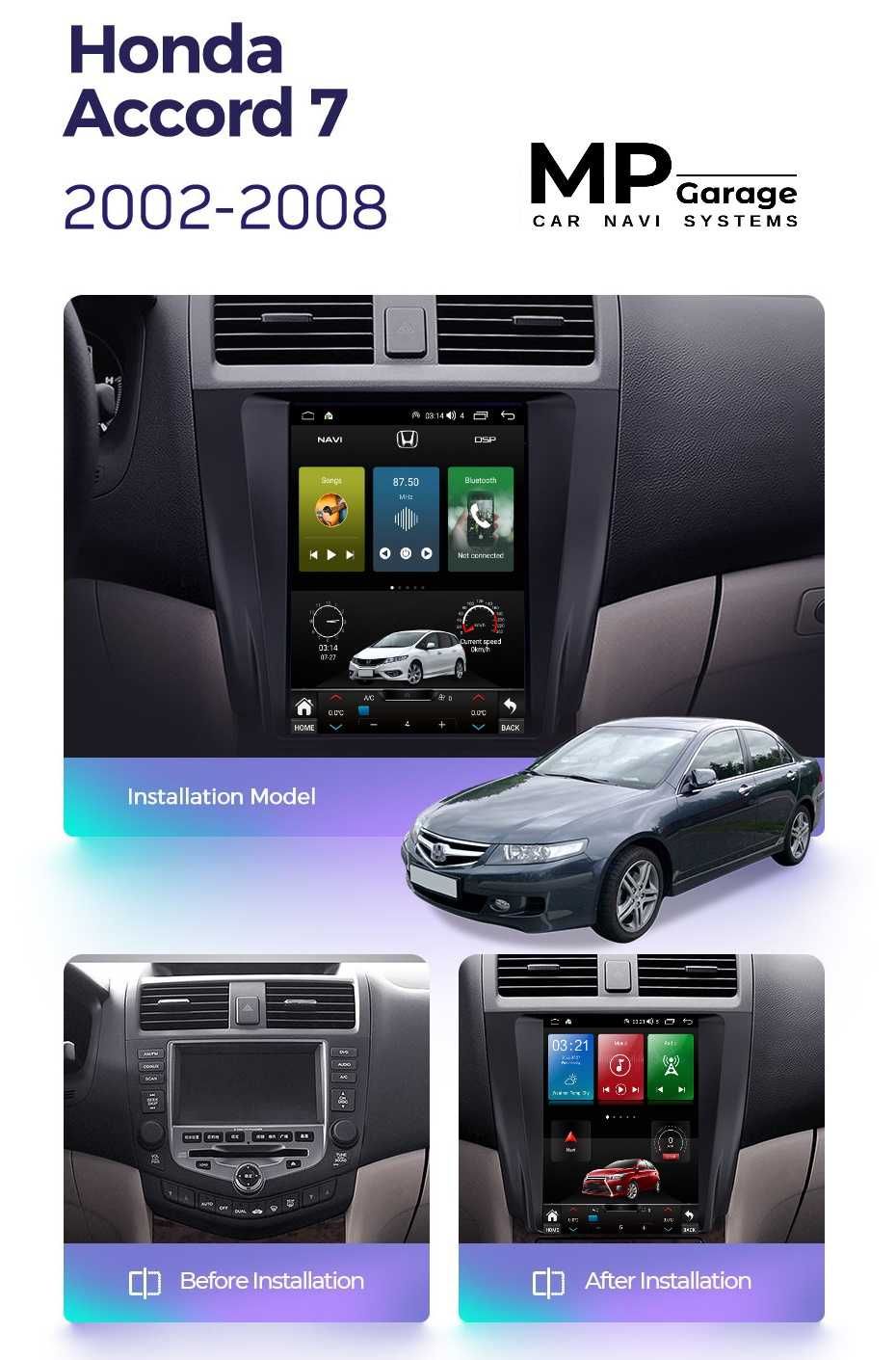Honda Accord 7 Radio Android "Tesla" Qled 4G LTE DSP CarPlay/AA
