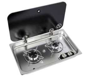 Fogão de encastrar c/ 2 queimadores Autocaravana/Campervan