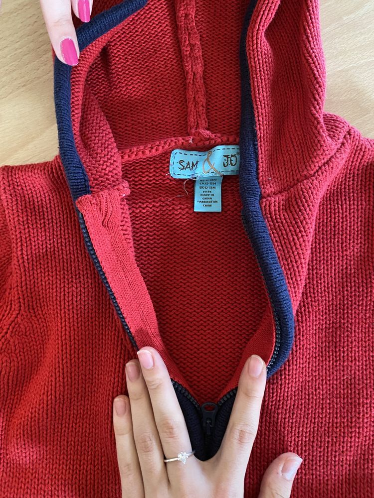 Sweterek czerwony dzieciecy dla chlopczyka 86