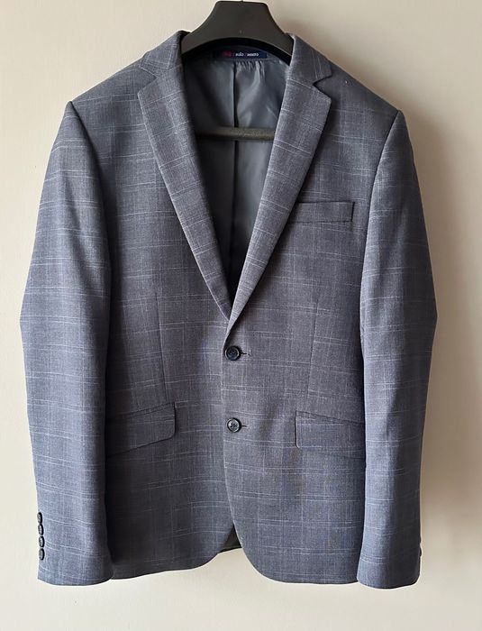 Męski młodzieżowy garnitur szary 176 Spodnie + Marynarka jak nowy