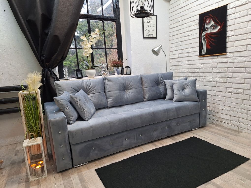 Sofa, kanapa Samara Glamour, sprężyny, welur