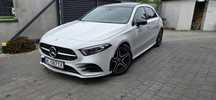 Mercedes-Benz Klasa A Mercedes a200 Amg line salon pl szklany dach biała perła full ambiente