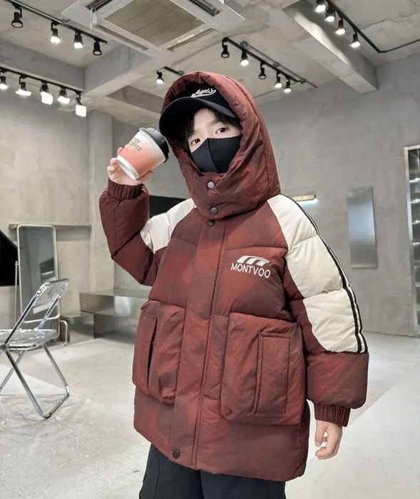 Зимова куртка пуховик на хлопчика р.152-158 зимняя куртка пуховик