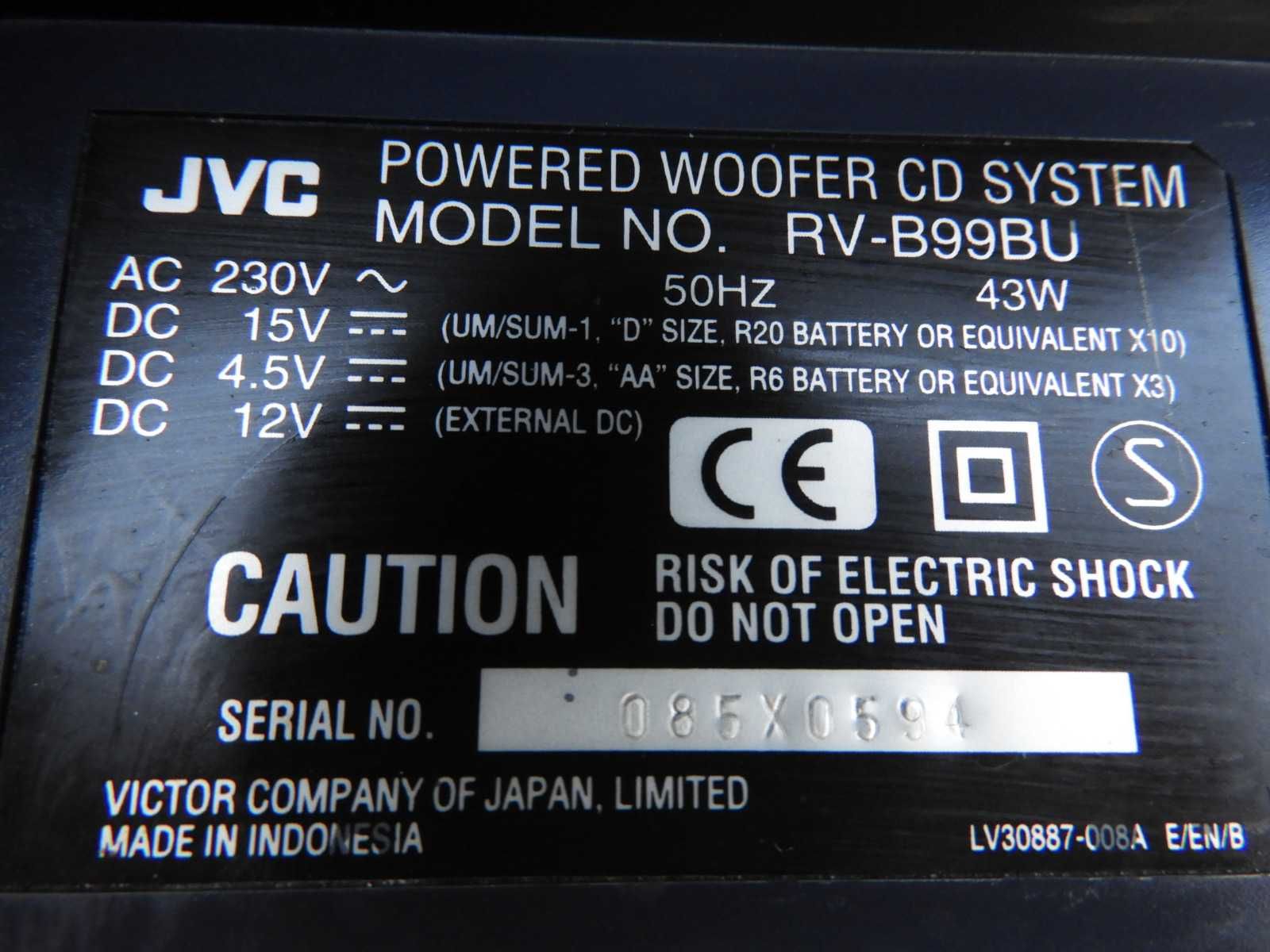 Radio JVC RV - B99 BU , RV -NB 10 B