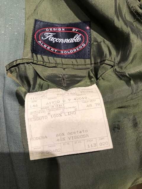 Blazer homem 100% linho cor verde, assertoado, marca Rosa & Teixeira