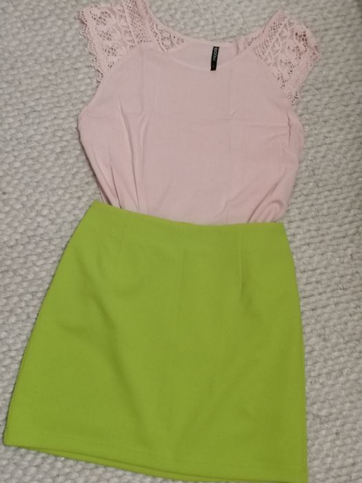 Nowa spódnica na podszewce Sinsay w kolorze limonki r. L 40