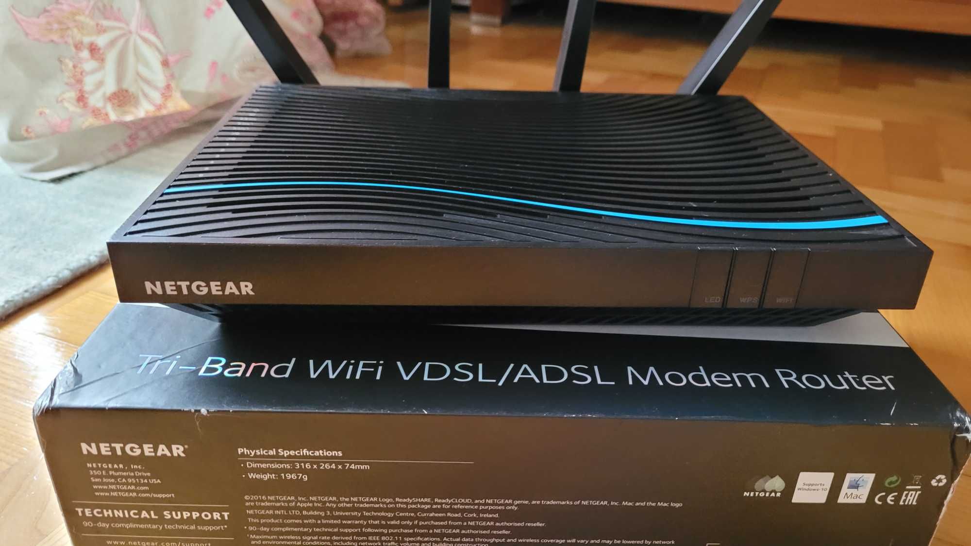 VDSL/ADSL modem router WiFi Netgear D8500/R8500 2,4+ 2x5GHz Gigabit