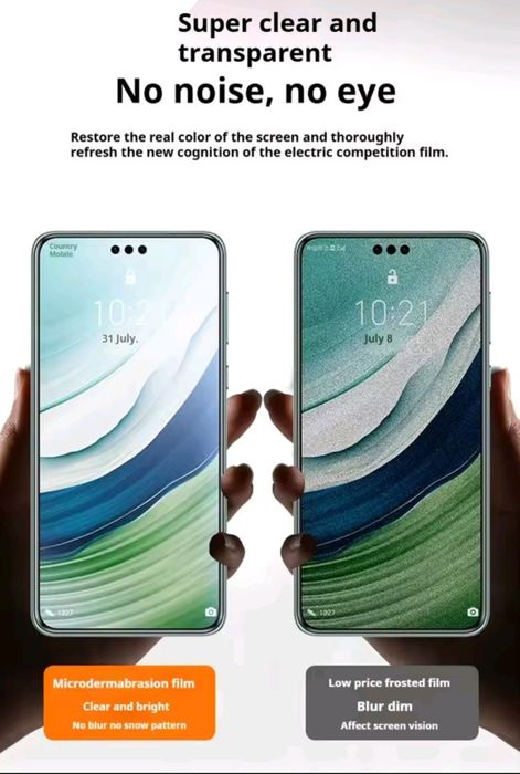 3x folia do telefonu półmatowa clear picture efekt privacy 6.73 cala