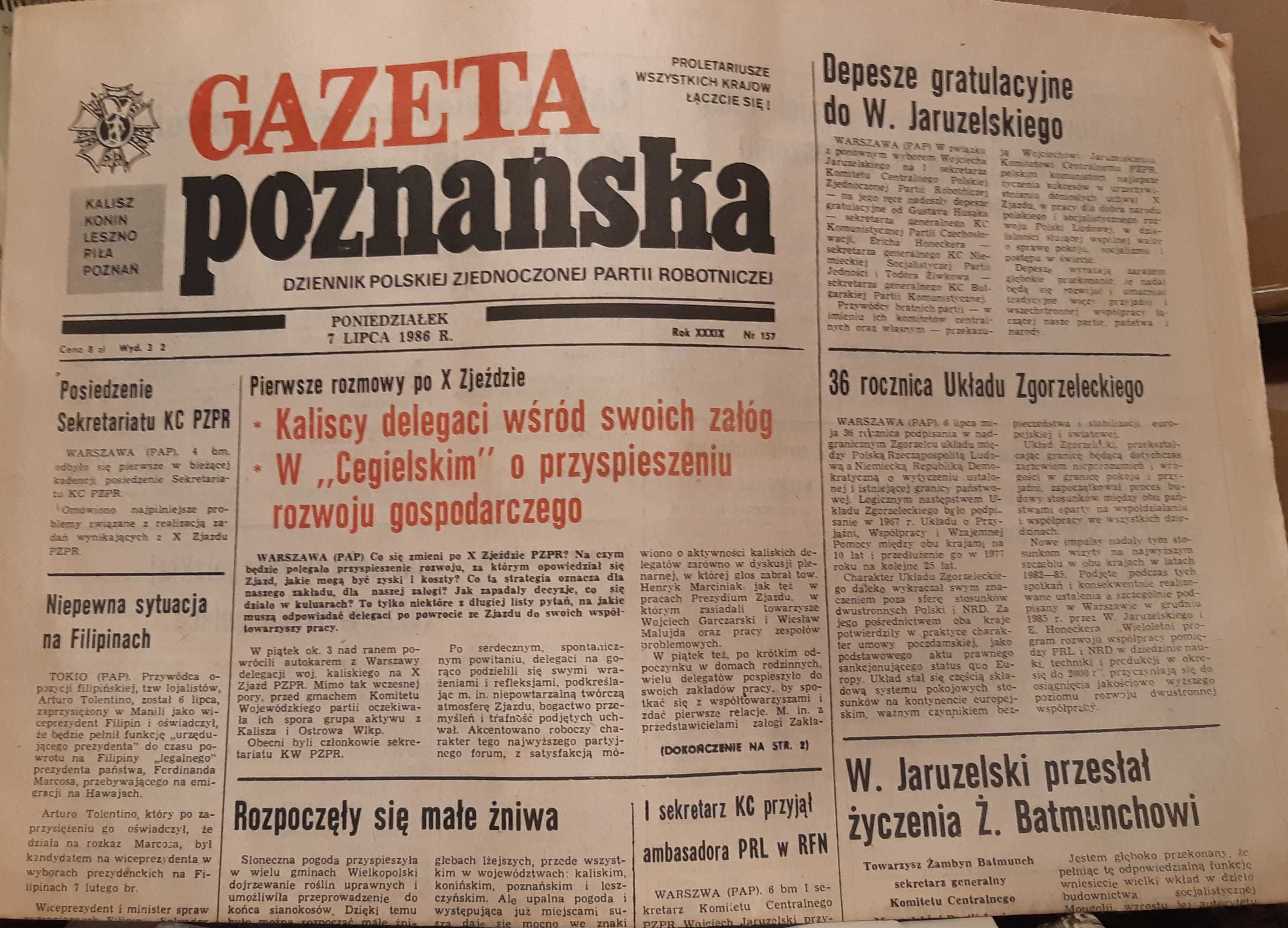 Gazeta poznańska 1986