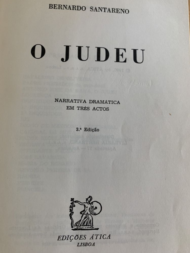 ‘O Judeu’ - livro de Bernardo Santareno