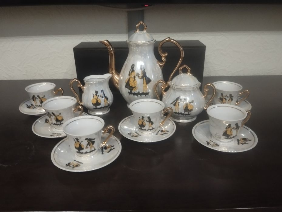 Кофейний сервіз чорний принц порцеляна