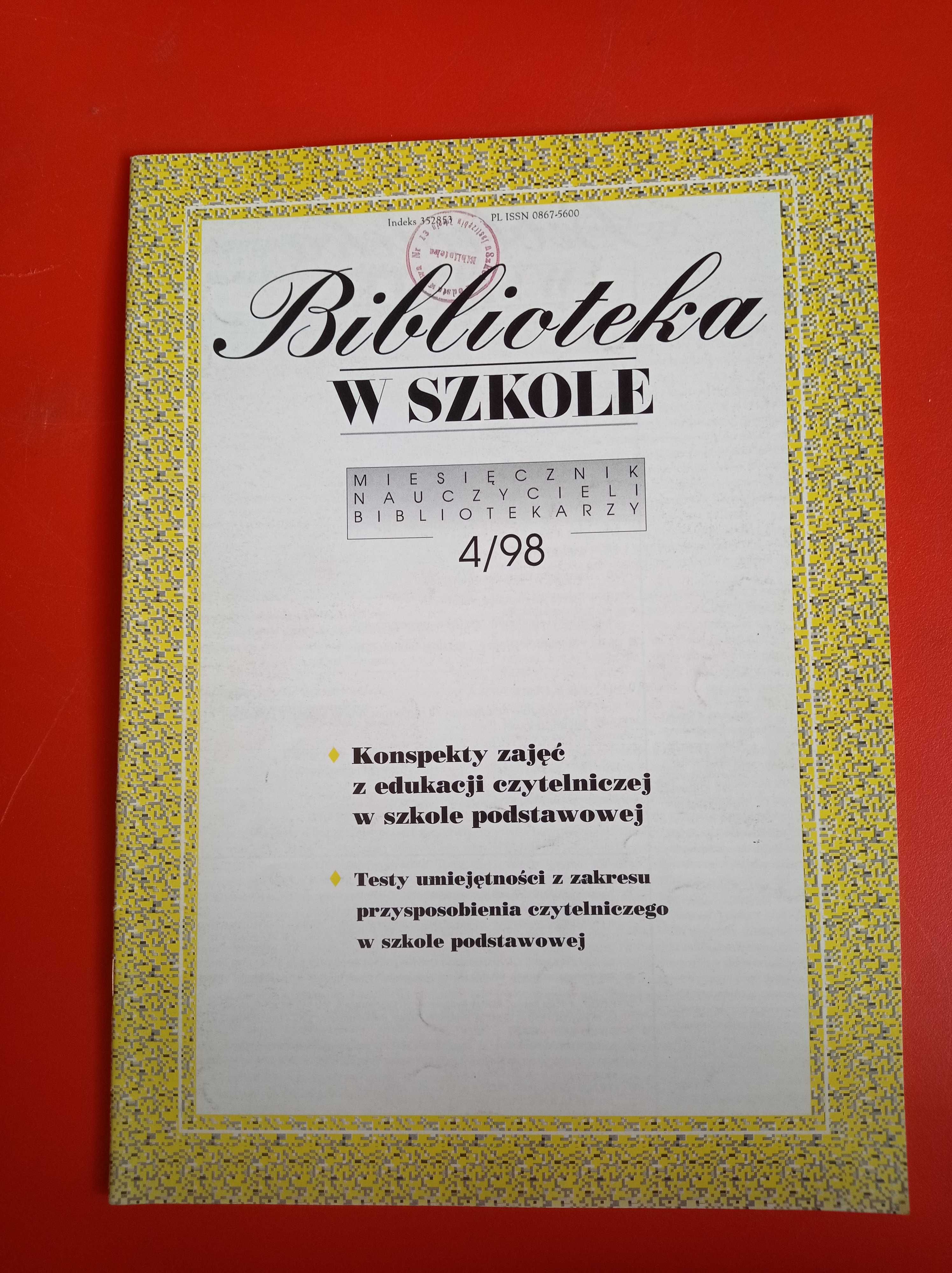 Biblioteka w szkole, nr 4/1998, kwiecień 1998