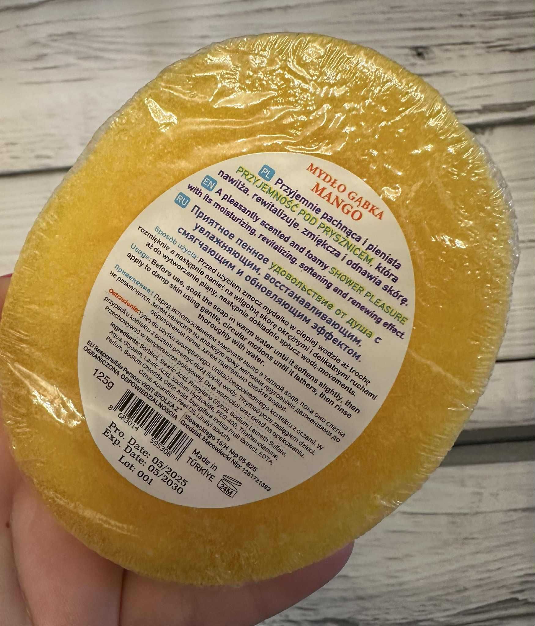 Mydło z gąbką - mango