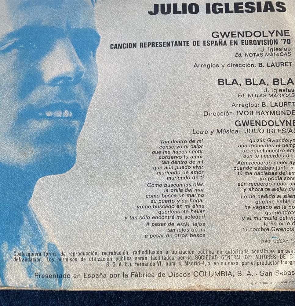 Disco Vinil Raro Julio Iglesias Autografado