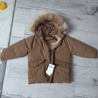 Nowa kurtka Zara 110 odpinane futerko