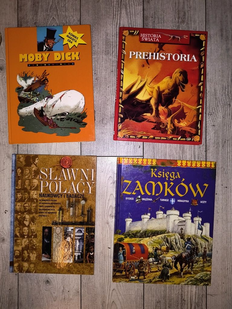 książka Księga Zamków, Prehistoria, Moby Dick, Sławni Polacy