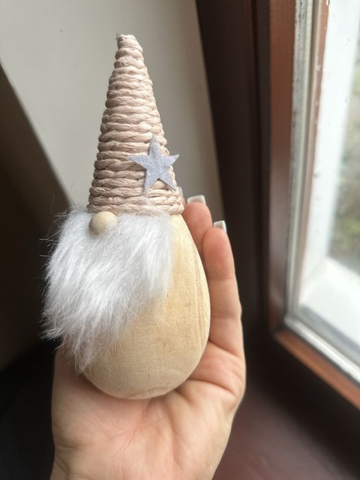 Новорічний Гном Деревʼяний Іграшка Новий Рік