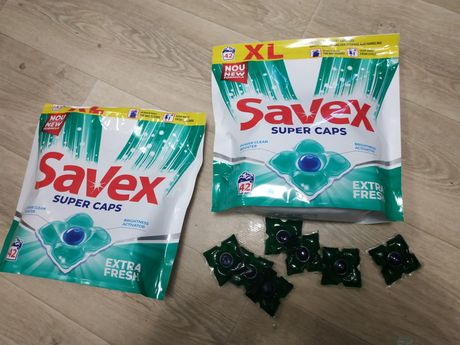 Капсулы для стирки капсули для прання Savex Extra fresh XL 42шт (45-46