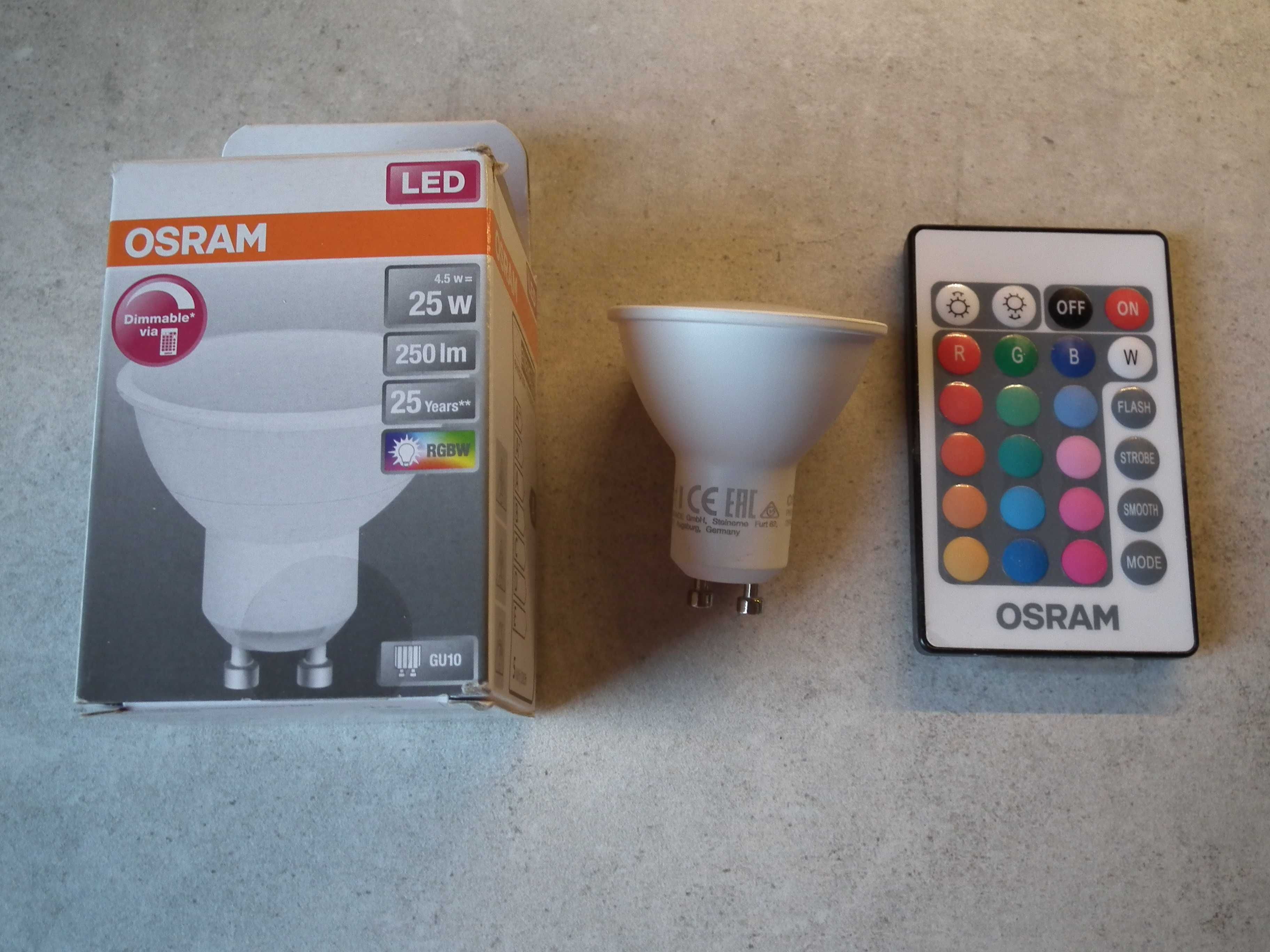 Osram Żarówka LED GU10 RGB+W 4.5W=25W 1szt + PILOT