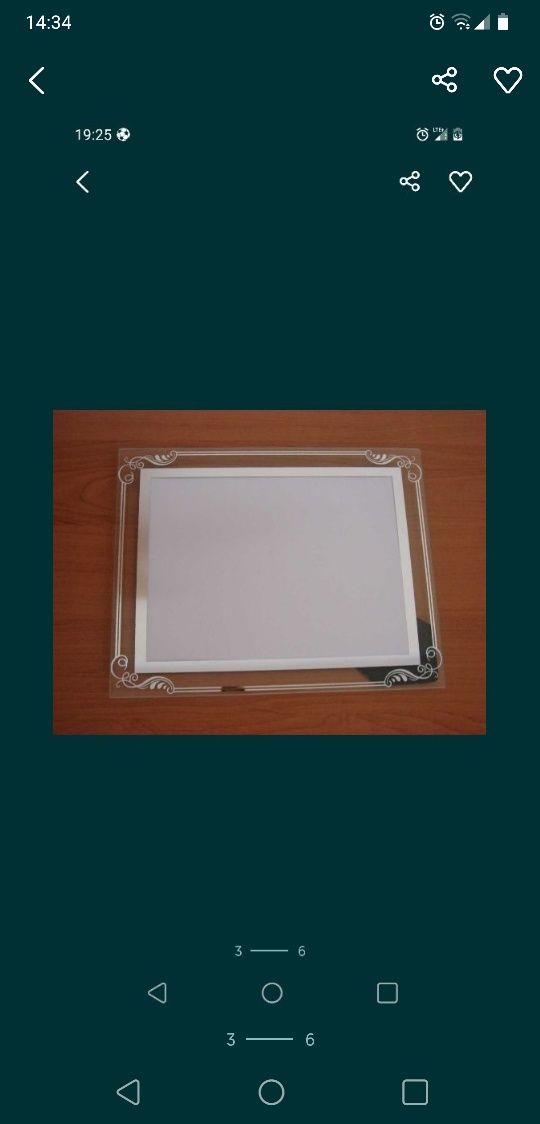NOWA ramka ramki na zdjęcia 21cm/15cm szklane ze srebrnym zdobieniem