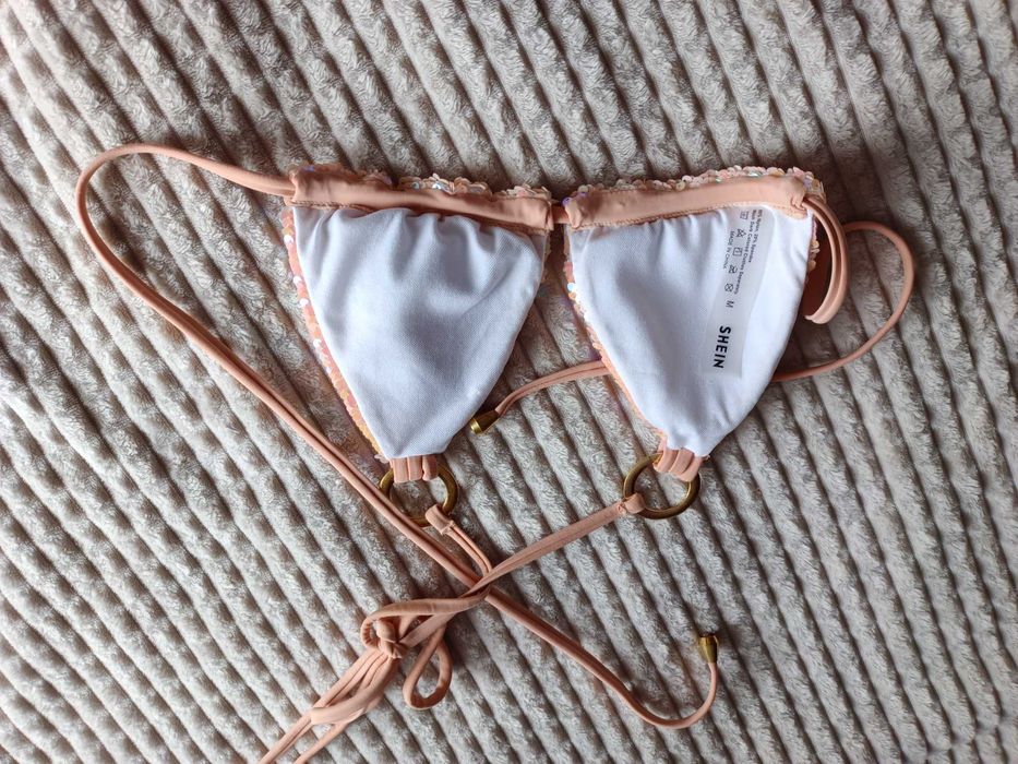 Strój kąpielowy syrenka, cekiny, góra bikini S 36, nowy bez metki