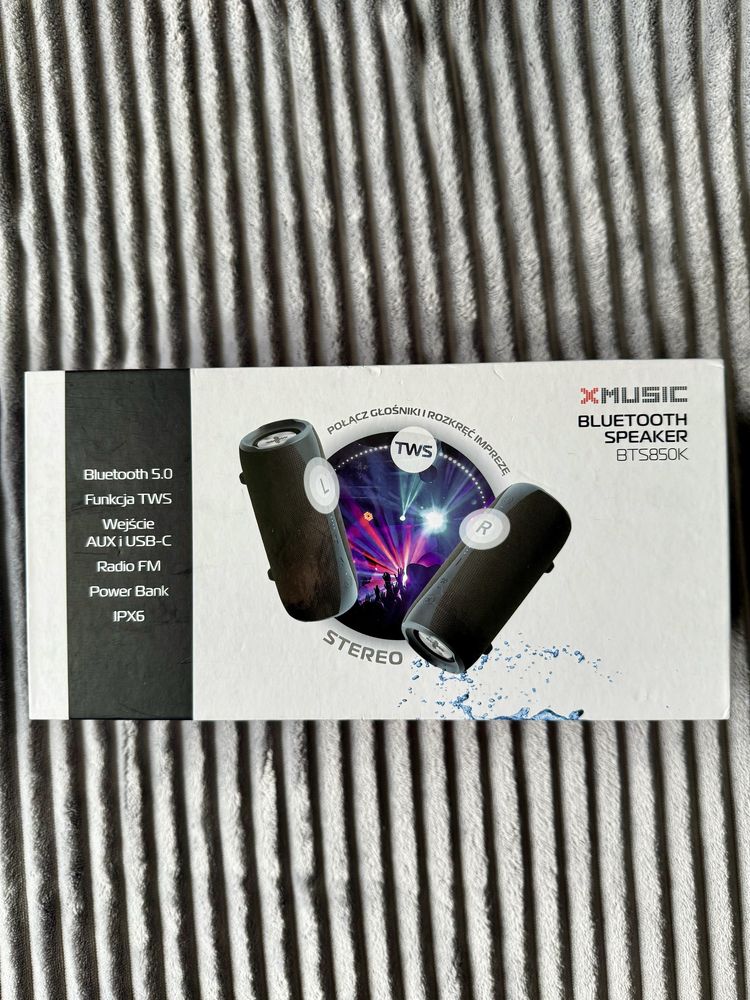 Głośnik mobilny XMUSIC BTS850K Radio FM/Bluetooth 5.0 Czarny