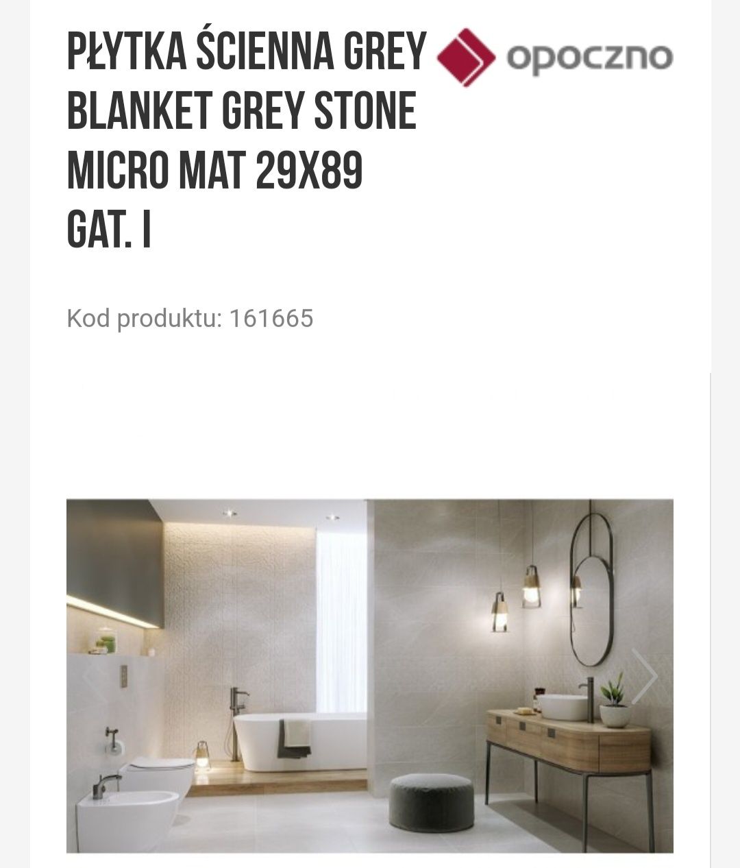 Płytki ceramiczne Blanket Grey Stone mat. 29x89