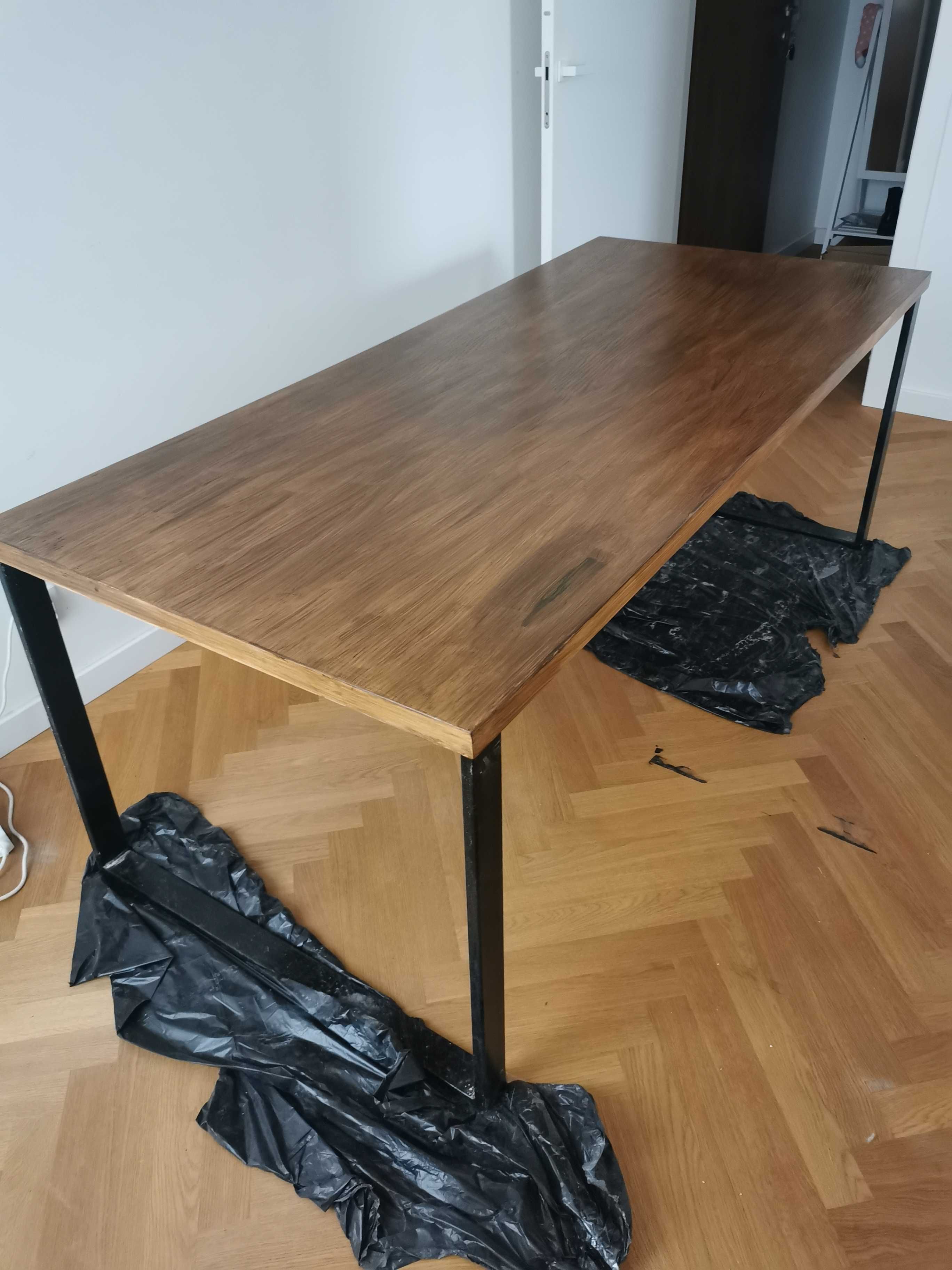 Stół konferencyjny biurko loft drewniane z metalowymi nogami