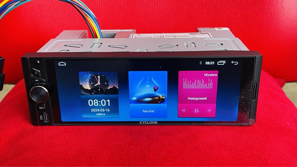 Автомагнітола Cyclone MP-5003/ANDROID/CARPLAY/6,6 Дюйма дисплей/1 дін