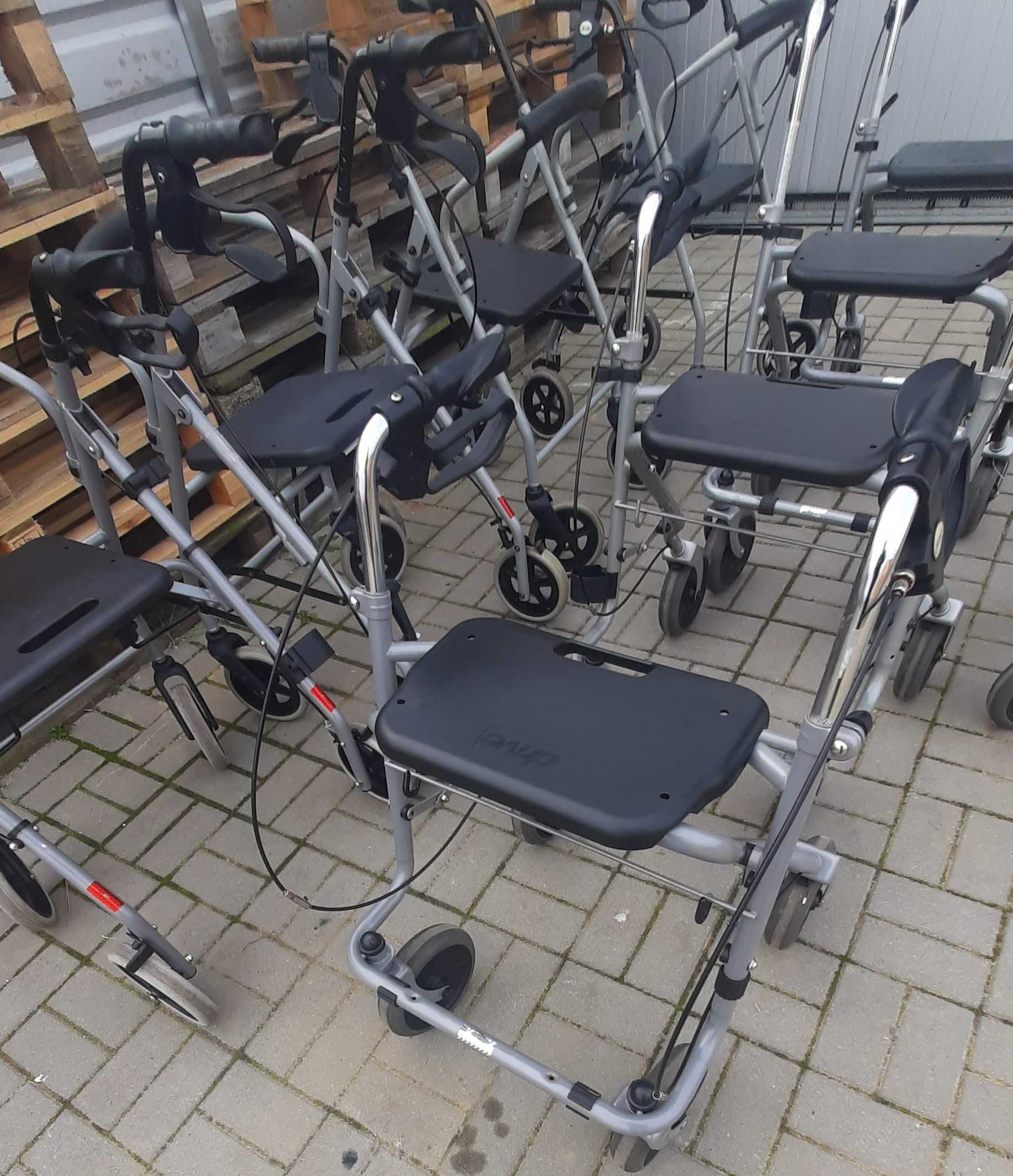 Balkonik Rollator Chodzik aluminiowy lekki składany siedzisko oparcie