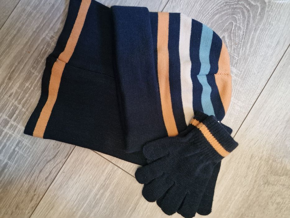 Komplet 3 szt czapka komin rękawiczki 92-104