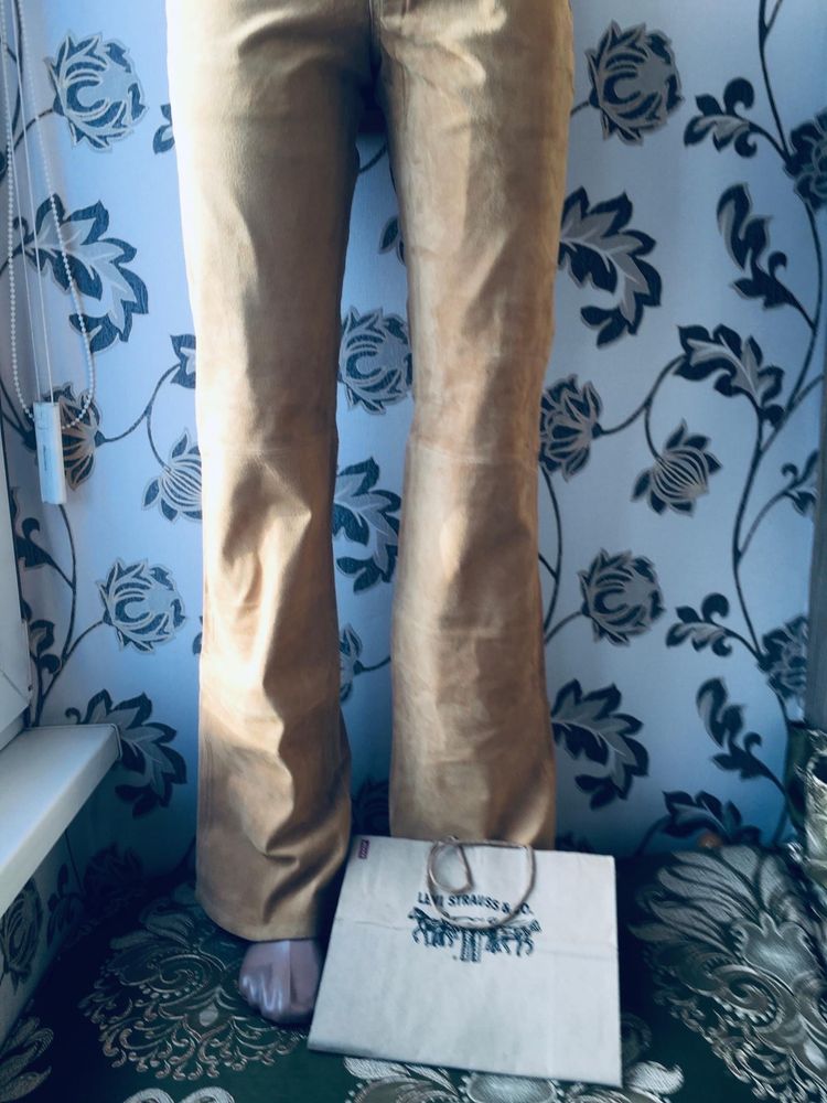 Levi’s оригінал замшеві шкіряні штани джинси