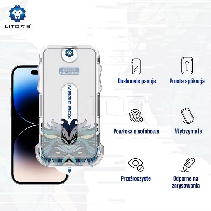 Szkł hartowane LITO D+ PRO iPhone 15 Pro Max  Przeźroczyste