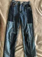 Spodnie patchworkowe z jeansu Pull&Bear