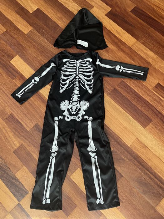Kostium dziecięcy kościotrup czarny 110