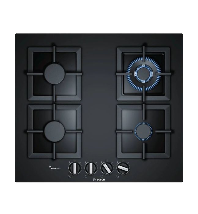 Placa gás 60cm BOSCH vidro duro preta nova a estrear