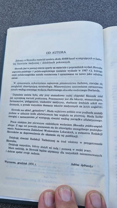M1 Słownik lekarski polsko-angielski Sabina Jędraszko 1980