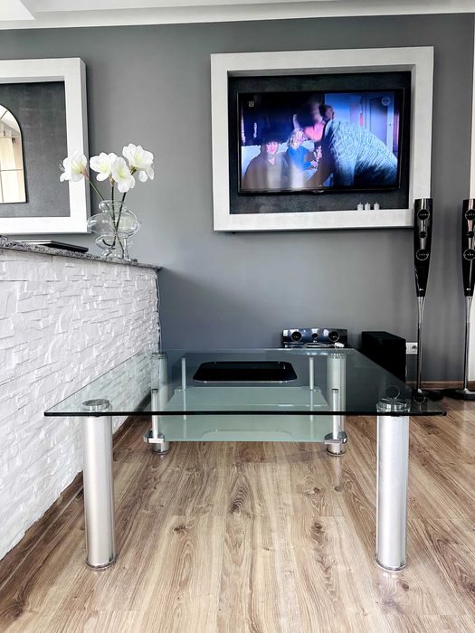 Ława premium szkło + metal – loft / glamour