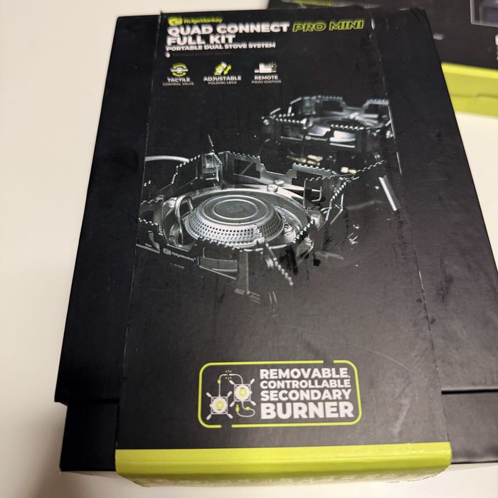 Kuchenka Ridge Monkey Quad Connect Pro Mini – Full Kit + Windshield