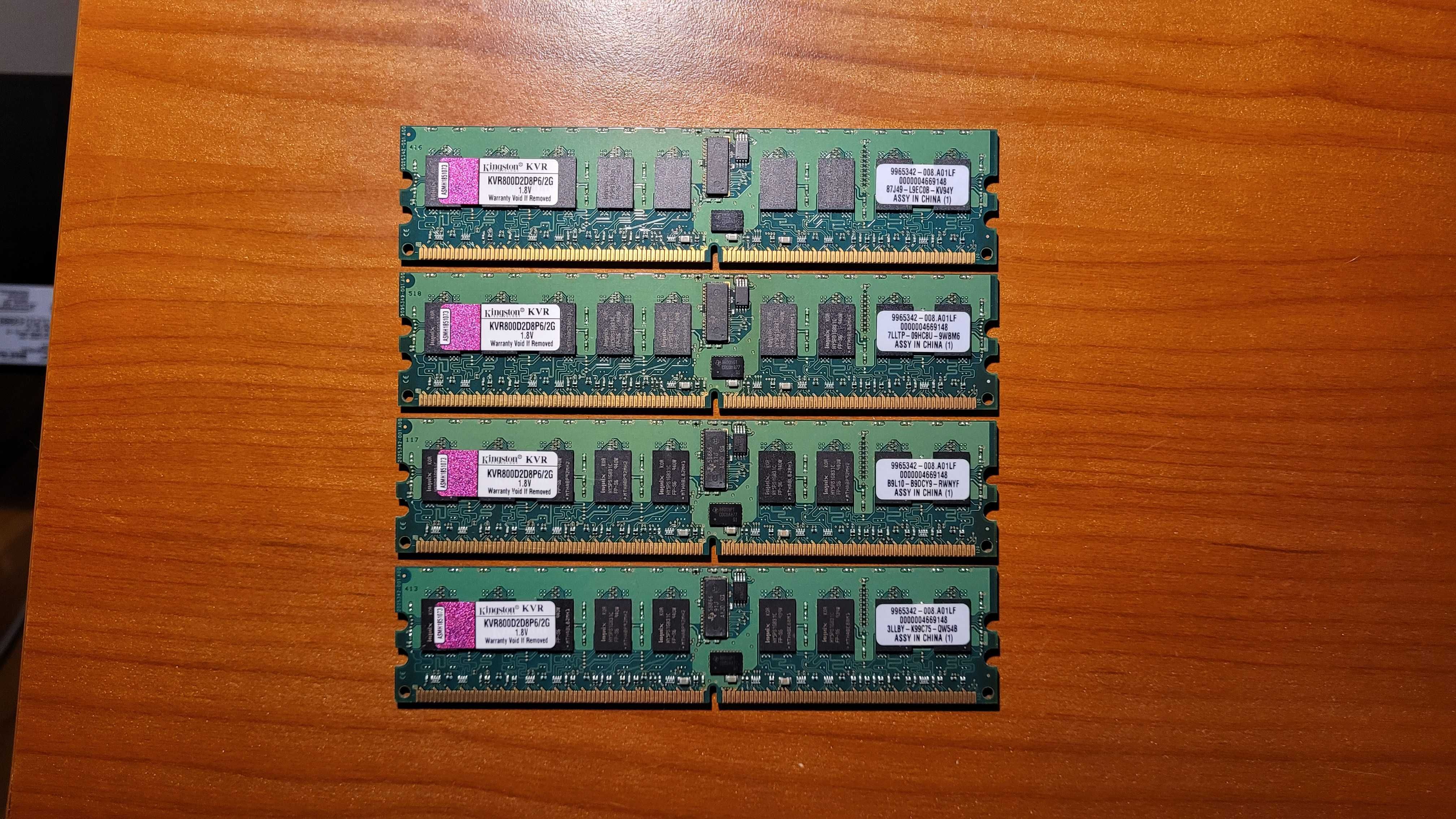 Pamięć RAM Kingston KVR800D2D8P6 1.8V CL6 Registered DDR2 4x 2GB 800